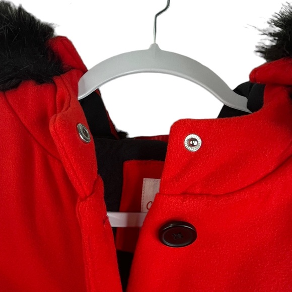 Cat & Jack NWT Girls Red Faux Fur Hooded Coat - size XL (14/16) - Picture 8 of 13